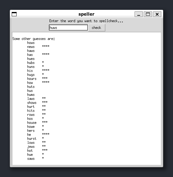Speller GUI